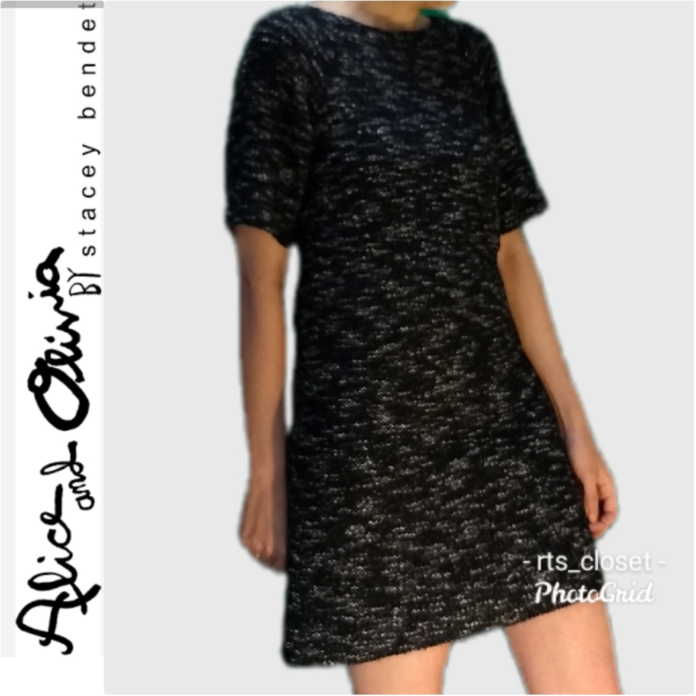 Alice and Olivia B&W short sleeve dress